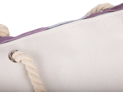 Duża torba na plażę piknik z fioletowym wzorem z uchwytami ze sznura Bellugio - obrazek 4