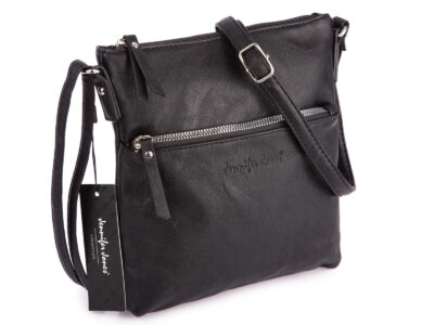 Czarna średnia torebka damska z miękkiej skóry ekologicznej Jennifer Jones