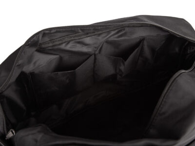 Lekka, czarna torba sportowa na siłownię lub fitness z osobną komorą pod spodem 50x30x25 cm - obrazek 5