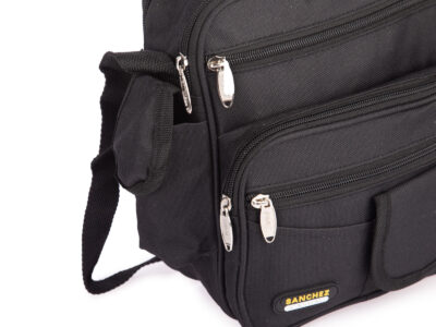 Materiałowa torba męska z rączką i paskiem na ramię średnia lekka Sanchez - obrazek 5