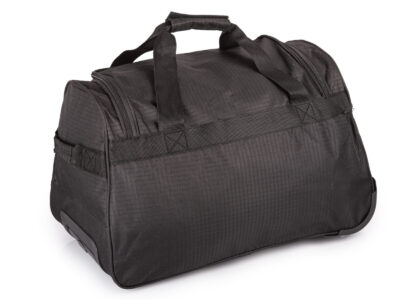 Czarna torba podróżna na kółkach ze stelażem i wyciaganą rączką Bellugio - obrazek 9