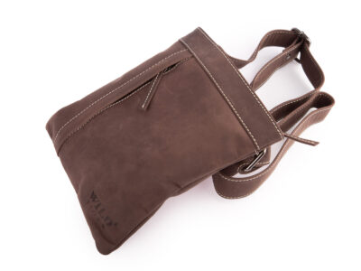 Brązowa skórzana saszetka męska na ramię WILD Tiger - obrazek 7