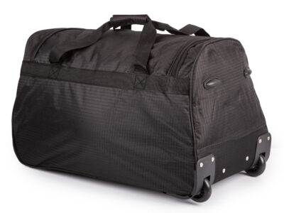 Czarna średnia torba podróżna na kółkach ze stelażem i wyciaganą rączką Bellugio - obrazek 9