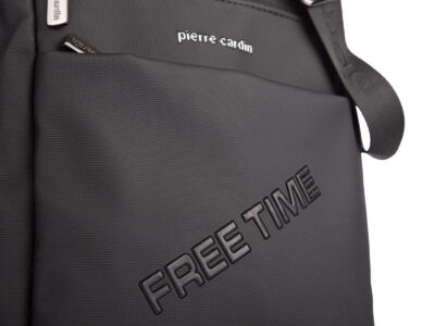 Elegancka torba męska z długim paskiem na ramię czarna Pierre Cardin - obrazek 2
