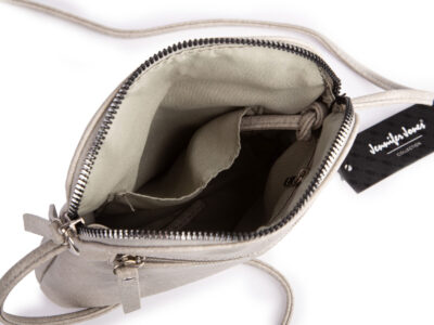 Mała szara torebka damska na ramię z miękkiej skóry ekologicznej Jennifer Jones - obrazek 6