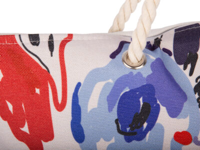 Duża torba plażowa biwakowa z wzorem w kolorowe kwiaty Bellugio - obrazek 3