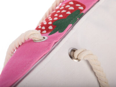 Duża różowa torba na plażę / biwak / wycieczkę Bellugio - obrazek 4