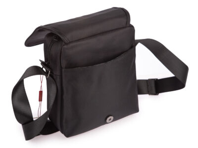 Torba męska na ramię elegancka średnia materiałowa czarna Peterson - obrazek 7