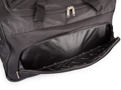 Czarna duża torba podróżna na kółkach ze stelażem i wyciaganą rączką Bellugio - obrazek 11