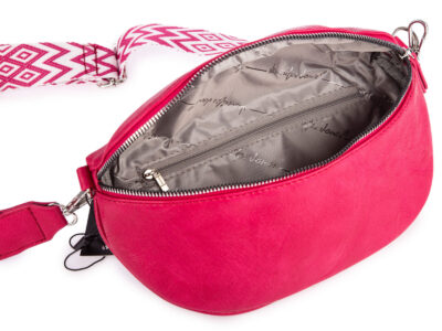 Różowa saszetka damska nerka na ramię z miękkiej skóry ekologicznej Jennifer Jones - obrazek 2