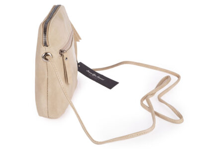 Mała beżowa torebka damska na ramię z miękkiej skóry ekologicznej Jennifer Jones - obrazek 5