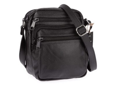 Czarna skórzana torba na ramię saszetka do codziennego użytku - obrazek 1