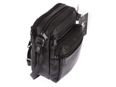 Czarna skórzana torba na ramię saszetka do codziennego użytku - obrazek 4