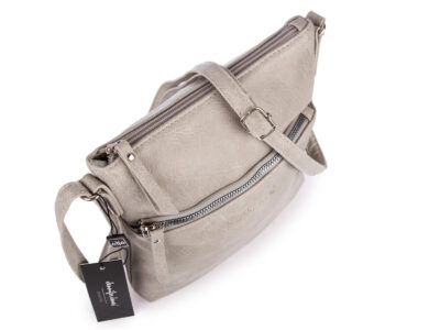 Szara średnia torebka damska z miękkiej skóry ekologicznej Jennifer Jones - obrazek 4