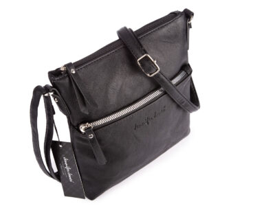 Czarna średnia torebka damska z miękkiej skóry ekologicznej Jennifer Jones - obrazek 4