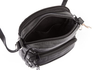 Czarna skórzana torba na ramię saszetka do codziennego użytku - obrazek 5