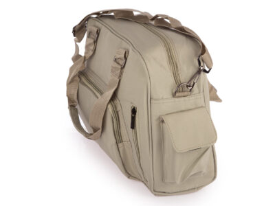 Lekka i pojemna materiałowa torba na zakupy / turystyczna jasno-oliwkowa - obrazek 2