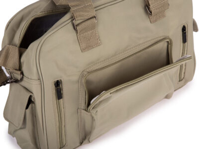 Lekka i pojemna materiałowa torba na zakupy / turystyczna jasno-oliwkowa - obrazek 6