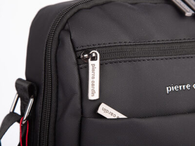 Elegancka torba męska z długim paskiem na ramię czarna Pierre Cardin - obrazek 3