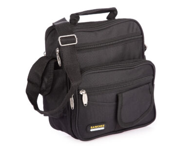 Materiałowa torba męska z rączką i paskiem na ramię średnia lekka Sanchez