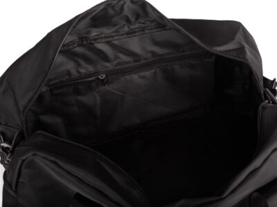 Lekka, czarna torba sportowa na siłownię lub fitness z osobną komorą pod spodem 50x30x25 cm - obrazek 6