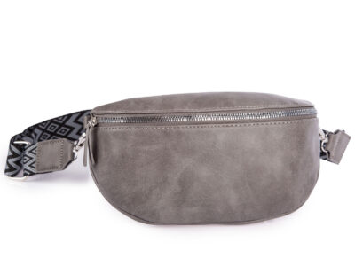 Szara saszetka damska nerka na ramię z miękkiej skóry ekologicznej Jennifer Jones - obrazek 5