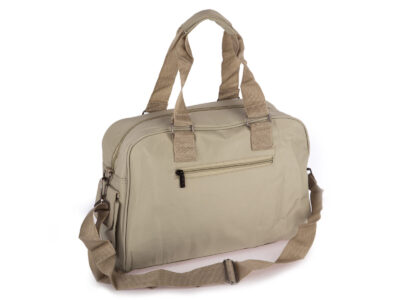 Lekka i pojemna materiałowa torba na zakupy / turystyczna jasno-oliwkowa - obrazek 3