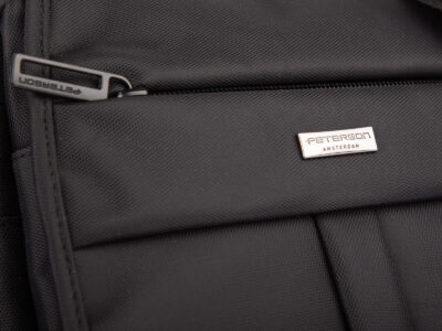 Torba męska na ramię elegancka średnia materiałowa czarna Peterson - obrazek 2