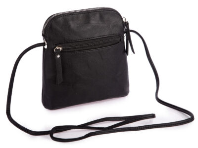 Mała czarna torebka damska na ramię z miękkiej skóry ekologicznej Jennifer Jones - obrazek 2