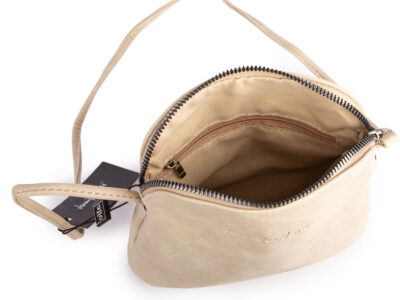Mała beżowa torebka damska na ramię z miękkiej skóry ekologicznej Jennifer Jones - obrazek 6