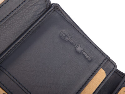 Duży portfel damski z miękkiej skóry naturalnej RFID granatowy Franko - obrazek 5