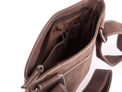 Brązowa skórzana saszetka męska na ramię WILD Tiger - obrazek 6