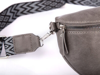 Szara saszetka damska nerka na ramię z miękkiej skóry ekologicznej Jennifer Jones - obrazek 7