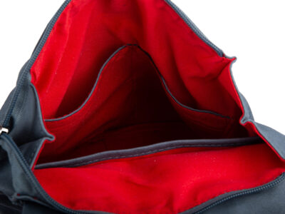 Niebieski mały plecak damski miejski z miękkiej skóry ekologicznej z klapką - obrazek 9