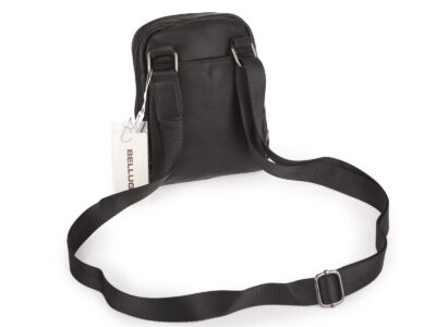 Mała saszetka męska na ramię elegancka czarna bellugio - obrazek 4