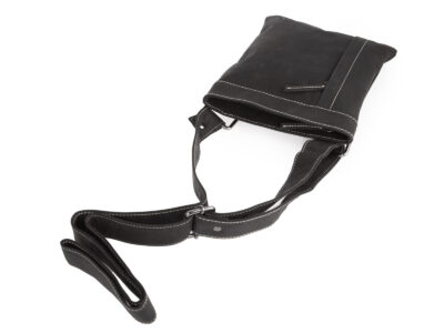 Czarna skórzana saszetka męska na ramię WILD Tiger - obrazek 5