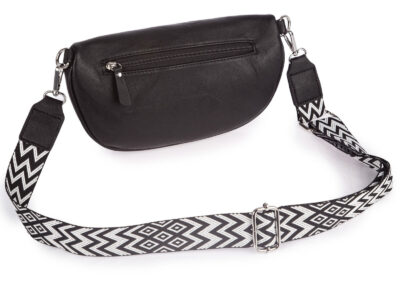 Czarna saszetka damska nerka na ramię z miękkiej skóry ekologicznej Jennifer Jones - obrazek 4