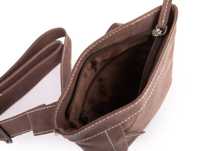 Brązowa skórzana saszetka męska na ramię WILD Tiger - obrazek 5