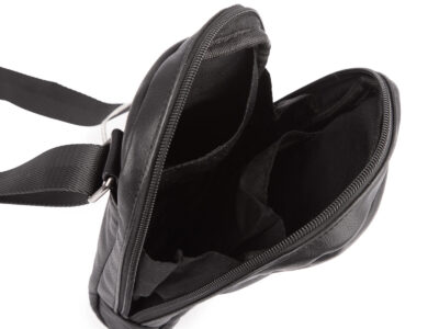 Mała saszetka męska na ramię elegancka czarna bellugio - obrazek 7