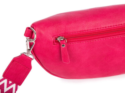 Różowa saszetka damska nerka na ramię z miękkiej skóry ekologicznej Jennifer Jones - obrazek 5