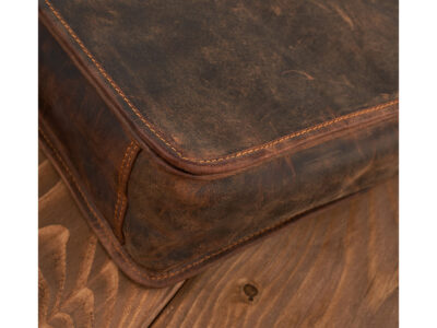 Duża skórzana torba męska z klapą brązowa vintage Paolo Peruzzi - obrazek 4