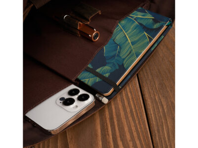 Duża skórzana torba męska z klapą brązowa vintage Paolo Peruzzi - obrazek 9