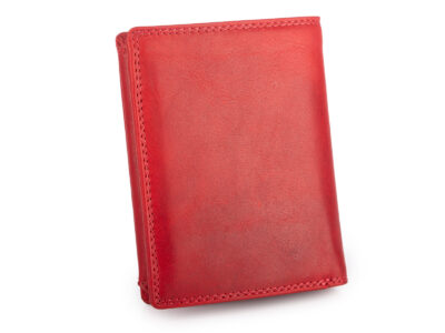 Pionowy portfel wykonany w 100% ze skóry naturalnej z RFID czerwony Blue Burry - obrazek 7