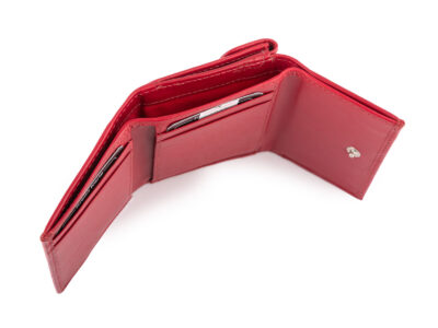 Mały, skórzany portfel damski w kolorze czerwonym J Jones - obrazek 2