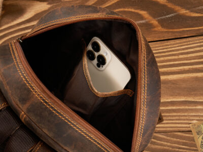 Plecak damski skórzany w stylu vintage w kolorze brązowym Paolo Peruzzi - obrazek 7