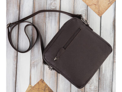 Skórzana listonoszka męska na ramię miejska brązowa klasyczna Paolo Peruzzi - obrazek 3