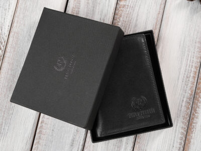 Mały, elegancki portfel męski skórzany czarny z ochroną RFID Paolo Peruzzi - obrazek 8