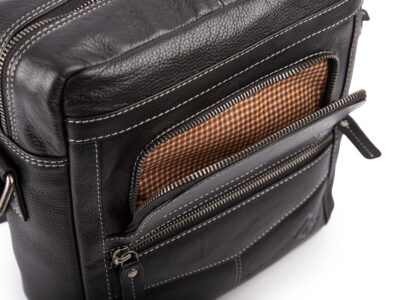 Duża męska torba miejska na ramię ze skóry naturalnej czarna Ekavale - obrazek 11