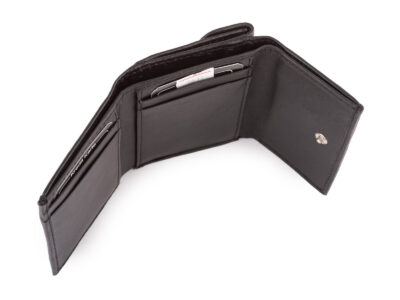 Mały, skórzany portfel damski w kolorze czarnym J Jones - obrazek 2