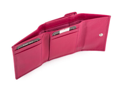 Mały, skórzany portfel damski w kolorze różowym J Jones - obrazek 2